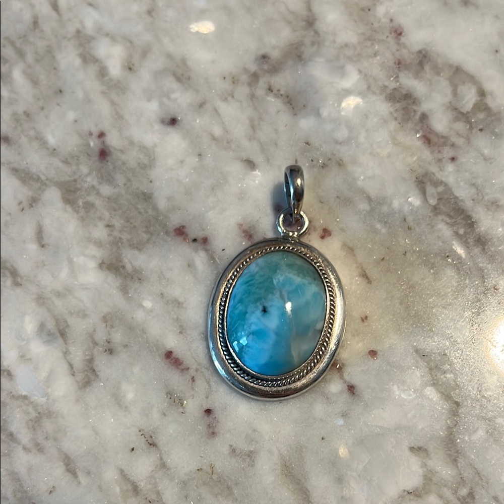 Elegant Blue Stone Pendant